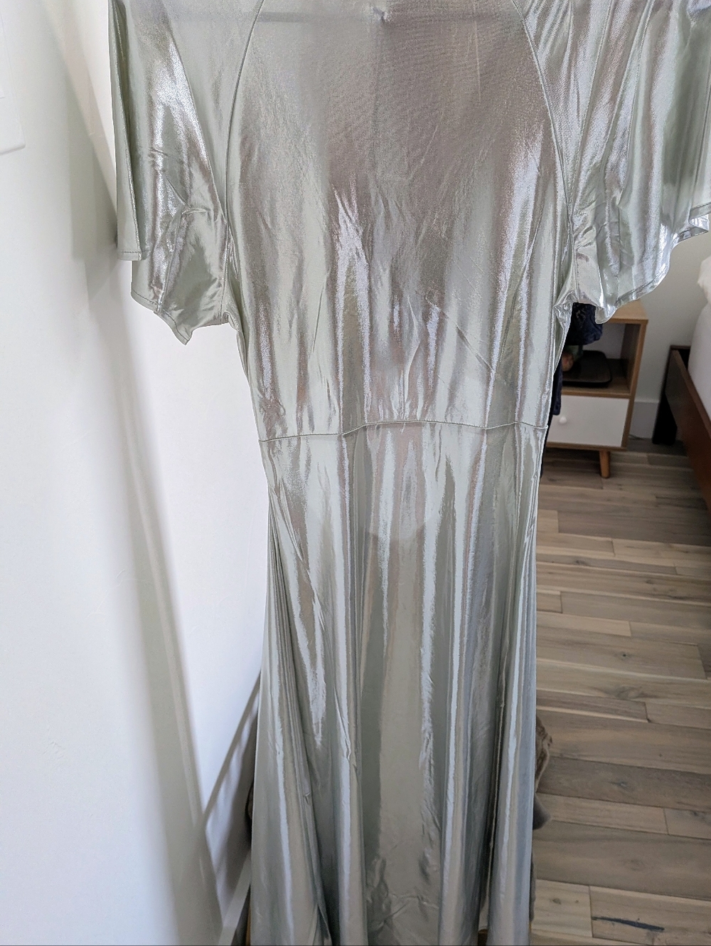 WeWoreWhat Silver Asymmetrical Cutout Midi Dress Size S NWT - Picture 6 of 7